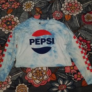 Pepsi Long Sleeve Crop Top